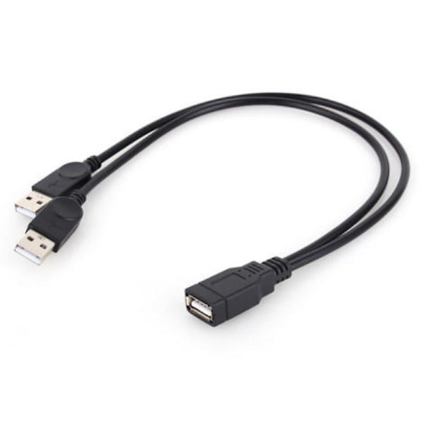 Uusi USB 2.0 1 naaras 2 uros Y-jakaja Data Sync latausjatkokaapeli