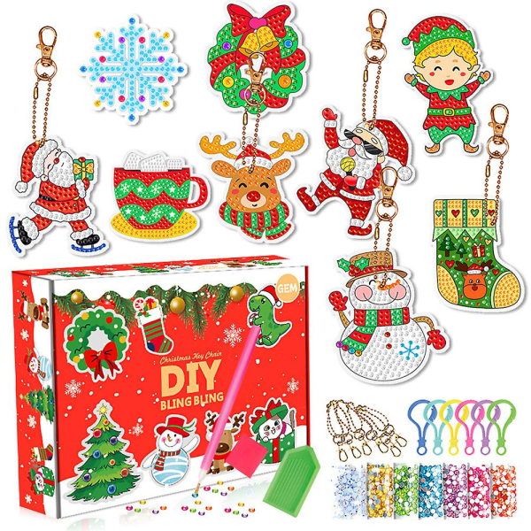 2023 jul adventskalender 24 dagars Xmas Countdown Blind Box Diy Diamond Painting Kit Nyckelring Barn Flickor Hantverk Present