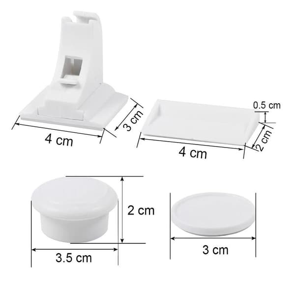 4-pack - Magnetic Child Lock for Hatches & Doors - Lock White White Vit