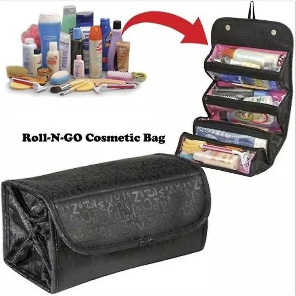 Roll-n-go Kosmetikk Organiser Sminkeveske Hengende Toalettsaker Lommer Rom Reise Kit Roll-n-go Smykkevesker