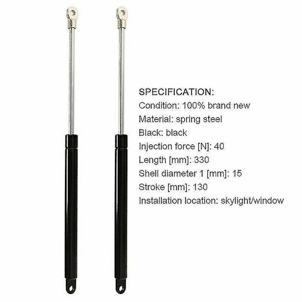 2 stk. Gassdempere Passer Dometic For Seitz Heki Caravan Lukerutetak 330mm Uk