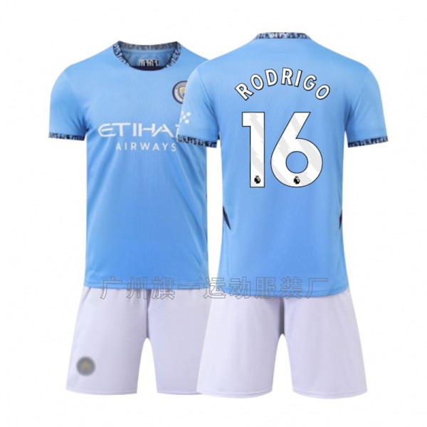 Manchester City F.C Rodri #16 Hjemmebanetrøje, Børn & Voksen Fodboldtræningsjersey, Feriegave, Fødselsdagsgave Rodri Rodri 16