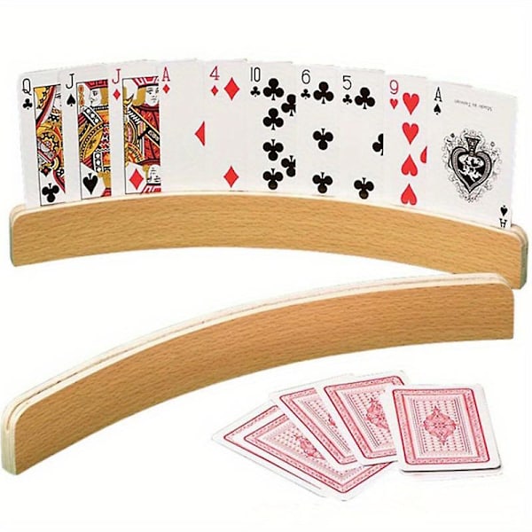 Nya modeller Eleganta Träpokerställ För Att Hålla Spelkort, Jul, Thanksgiving Day, Påskpresent 1 Set