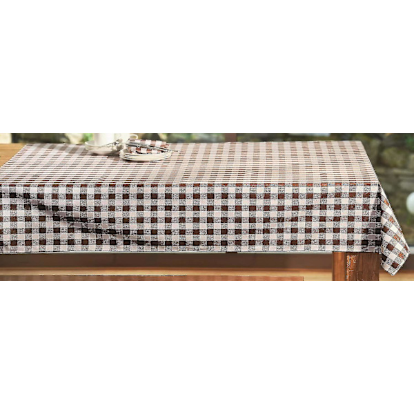 Duk 140 X 180 Cm Svart Vit Rutig 100% Bomull