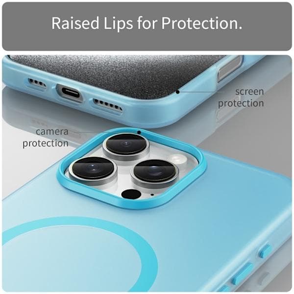 iPhone 16 Pro Max Cover MagSafe Slim Mat Blå