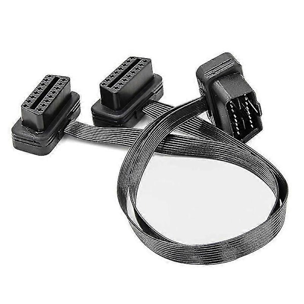 Gjelder for Skjøte Dobbel Kobling Y Splitter Obd Obd2 16pin Hann til Hunn Tilkobling Flat+tynn