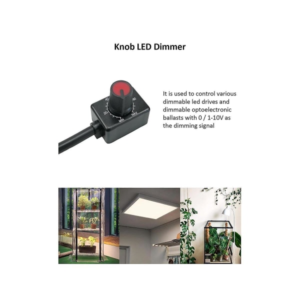 Dc 0/1-10v Knott Led Dimmer, Lavspent Passiv Dimmer Pwm Dimming For 0-10V Eller 1-10V Dimbar Elektronisk Led Driver 1stk Black