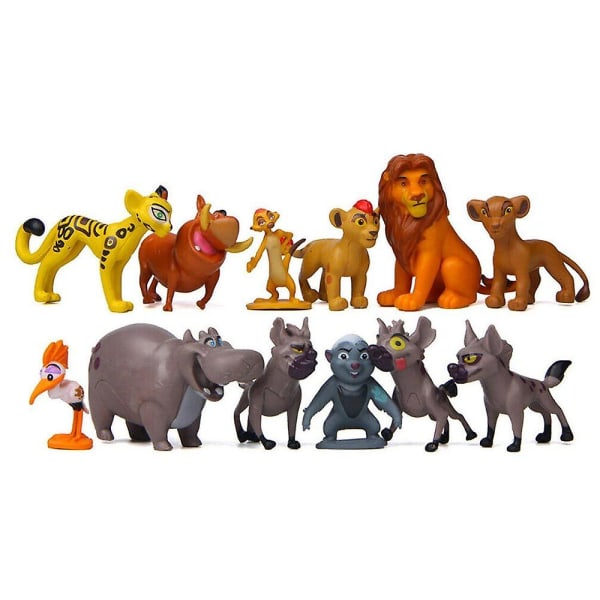12 stk The Lion King Lion Guard Figur Lekesett Barnegave Simba Kion Timon Pumbaa modellleker