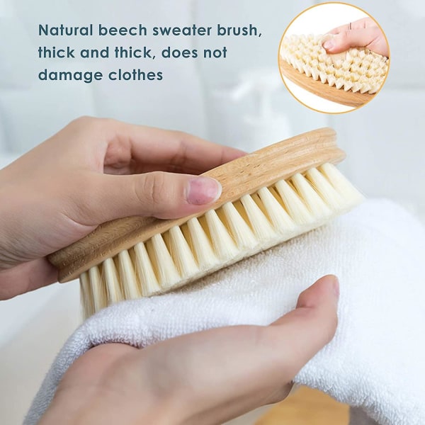 Treklærbørste med myk fiberull, slitesterk håndbørste Husholdningsrengjøringsverktøy for vask av klær Sko Gulv