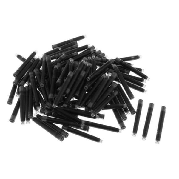 100-pak Fontænpatroner Refiller Skrivemateriale Sort 3,4 mm