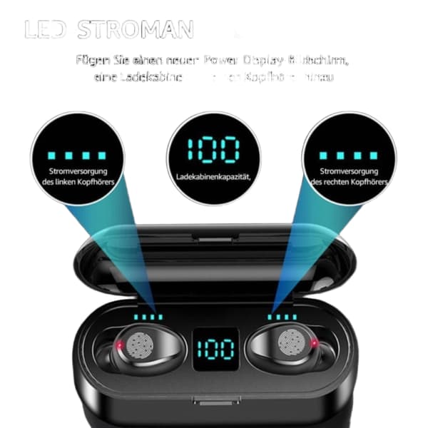 In-ear hodetelefoner, kompatible med Samsung Android Iphone trådløse hodetelefoner