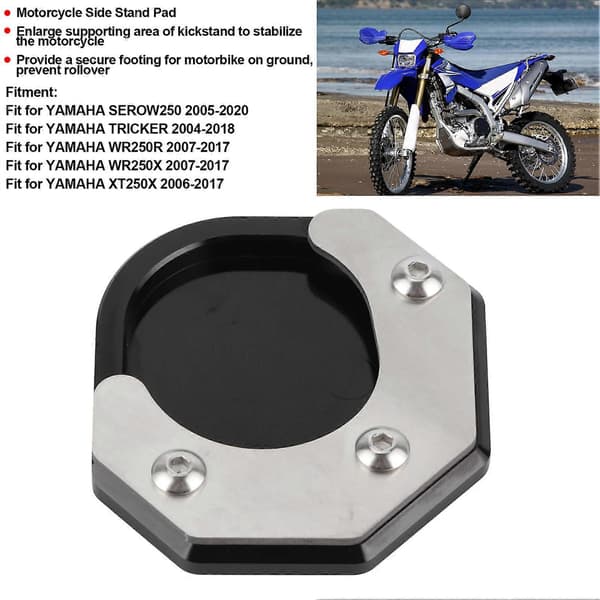 Motorcykel Sidostöd Pad Förstorare Förlängningsplatta Passar för YAMAHA TRICKER 2004-2018