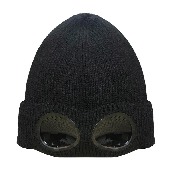 Men Women Beanie Cp Knitted Hat Woolen Winter Hats Sunglasses Punk Caps Black
