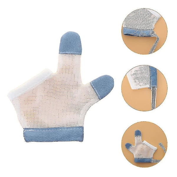 2 par stopp tummsugning finger guard rosa andningsbar baby finger sugning stopp för baby blue M