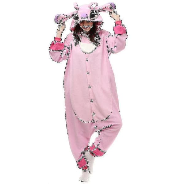 Stitch Pyjamas Anime Tecknad Sovkläder Outfit Jumpsuit pink S