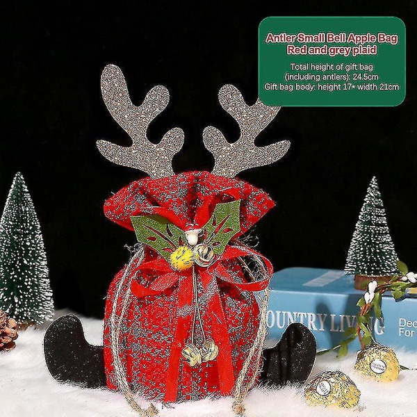 2-osainen upouusi joulupukin laukku Lasten joululahja karkkisukkakassi Kaunis Joulupukin printed joulukarkkikassi