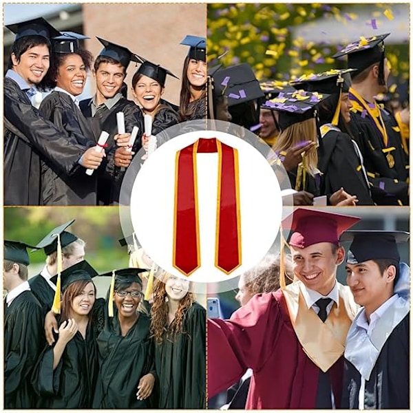 Eksamenssjal Sateng - Moderne Ensfarget Eksamenssjal Æressjal Student Eksamenssjal | 183 cm Langt Unisex Ensfarget Eksamenssjal Voksen Ensfarget