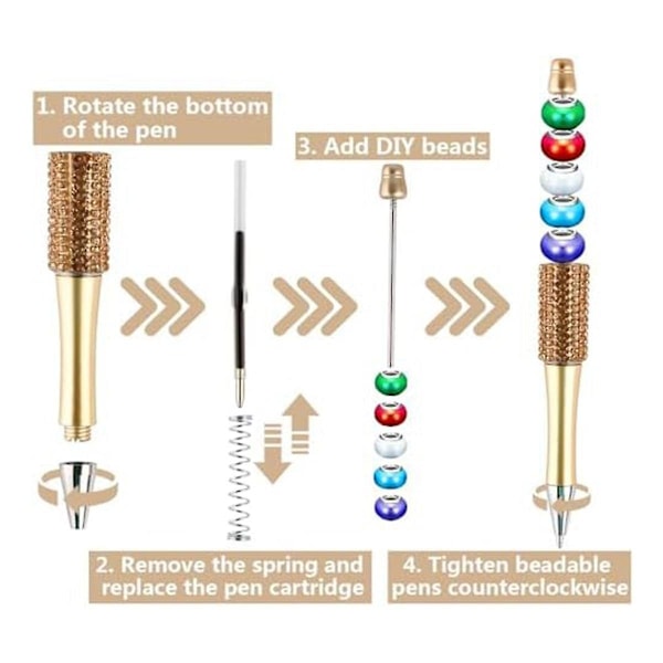 Diamantperlepen Kugelschreiber-Set zum Selbermachen, geeignet für Schüler, Studenten, Bürobedarf, Schreibwaren