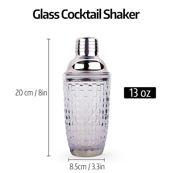 13 oz Glas Cocktail Shaker Set - Glas Shaker för cocktails, drink shakers Cocktail och Cocktail Sh