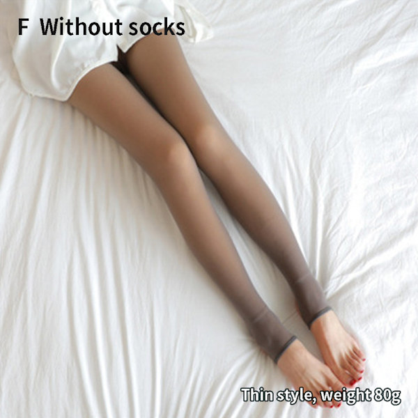 Vintervarma Leggings för Kvinnor Tjocka Fleece Leggings Hög Midja Coffee Without Socks 80G