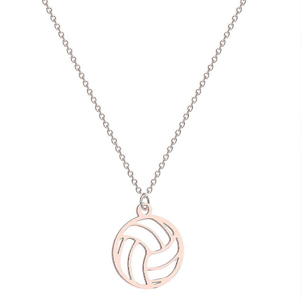 Volleyball Vedhæng Halskæde Link Kæde Spiller Bold Charm Halskæder Til Kvinder Mænd Sports Bold Spiller Gothic Smykker Rose Gold Color