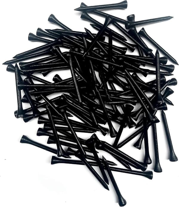 100 stk. sorte golftees af bambus, miljøvenlige, 70 mm