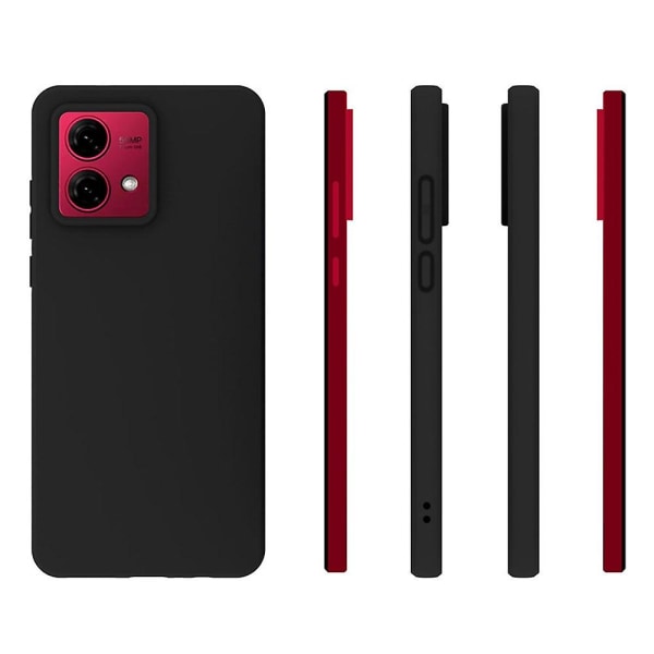 För Motorola Moto G84 5G TPU-skal Matt cover Bumpsäkert case (stort bakre linshål)-svart