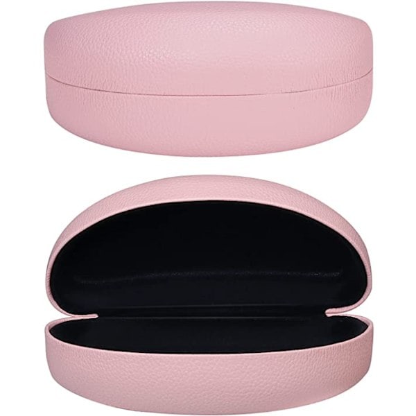 Stressresistent læderhårdt solbrilleetui (pink), stort spænde