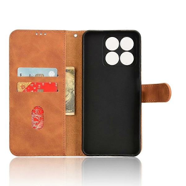 ZTE Blade A35 / A55 Nahkakotelo, ihoa myötäilevä, pudotussuojaava lompakkokotelo - Vihreä Multicolor Brown