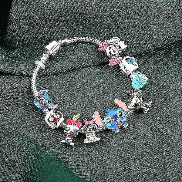 Cartoon Stitch Armband Charm Pärlor Armband Barn Flickor Smycken Presenter 19cm