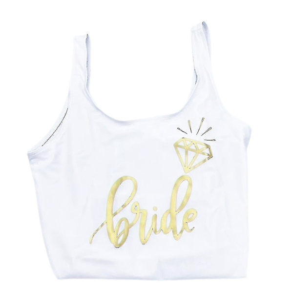 Baddräkt Bride Amp; Brudbaddräkt Strandkläder för kvinnor White Bride Gold Lettering S