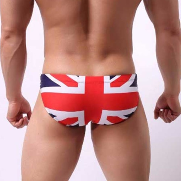 Herre bikini brasiliansk flag badetøj Badetrusser Sexede mini badebukser Drenge badedragt Badedragt Strandshorts Aus Narrow Side UK M
