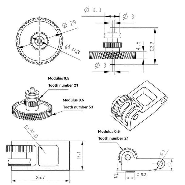 3D Printer Tilbehør Bambu Lab Hærdet Stål Ekstruder Enhed - [kun til X1C Serien]