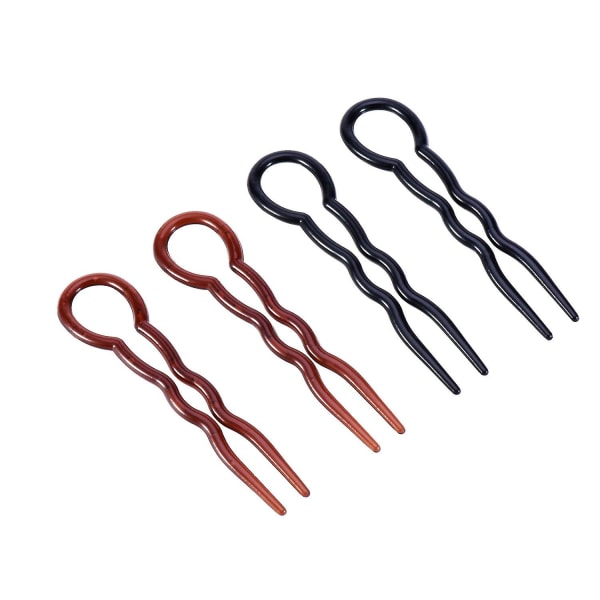 36 stycken U-formade hårnålar i plast Frisyrgreppsnålar (svart & brun)