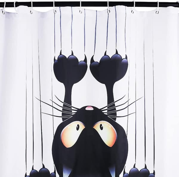 Leashy Sjove Kat DIY Bruseforhæng (Sort Kat, 150x180)
