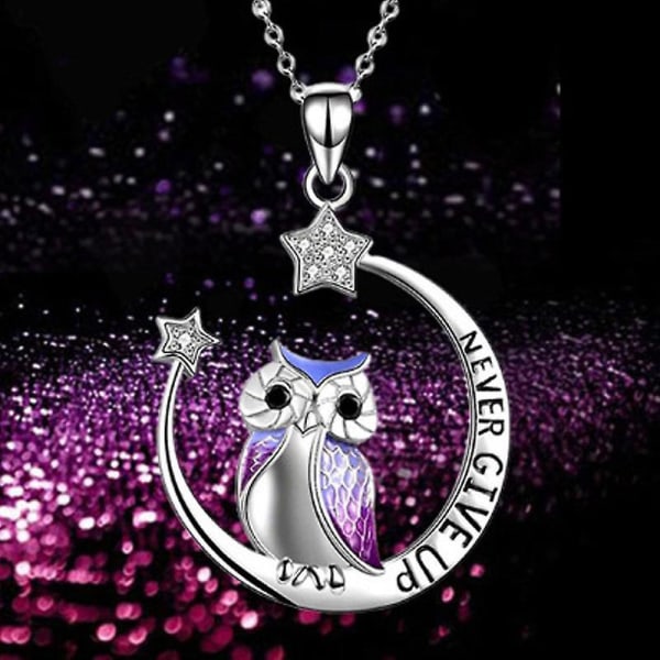 Lady Owl hänge halsband Moon Star smycken gåva