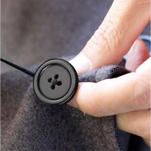 50 stk/sett 20 mm gjør-det-selv-knapp Fargerik godterifarge Fireøyet barneklær Spenne Arbeidsklær-knapp (svart)
