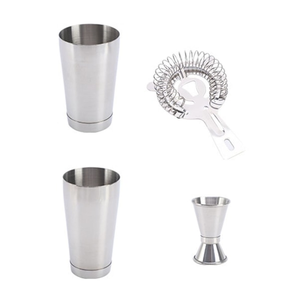 1 Set Cocktail Shaker Set Livsmedelsklassat rostfritt stål Bartending Drink Mixer med mätkopp och filter Bartender Bar Tools
