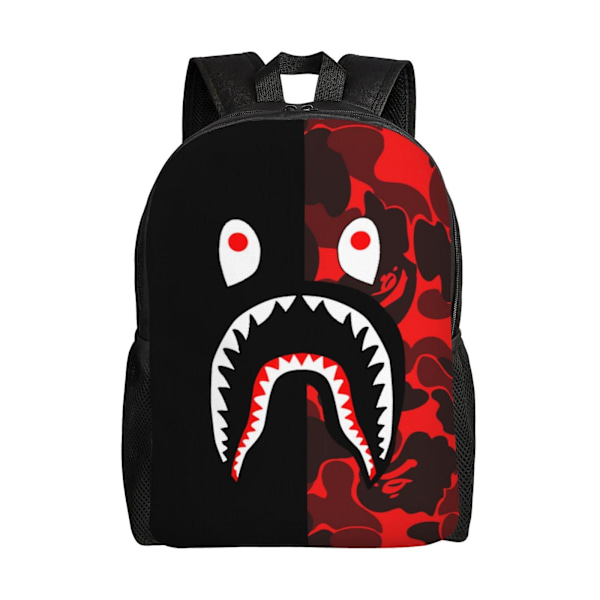 Unisex Bape Shark Camo Ryggsäck Skolväska Bokväska Casual Daypack Ryggsäck
