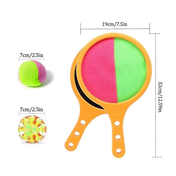 Orange Paddle Catch Ball Racket Set Sport Spel Leksaker Kast Set Disc Paddle Tennis Spel Sugpropp