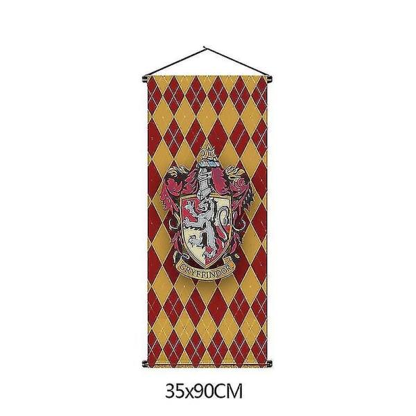 Harry Potter -fani ruudullinen riippulippu Tylypahkan noituuden ja velhojen koulun lipun kuvakudos sisätiloissa Koristeellinen riippuva lippu Gryffindor 35*90cm