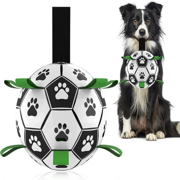 Hundelegetøj, Interaktive Hundefodbolde med Gribeflapper, Holdbare Hundebolde til Små og Mellemstore Hunde