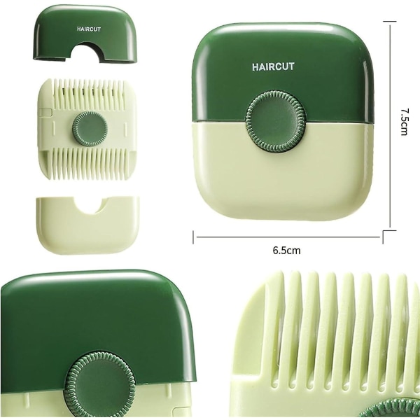 2 i 1 hårtrimmer, hårtrimning og -arrangement 2 i 1 pandehårstrimmer, hårklipper kam Multifunktionelt hårklippeværktøj Green