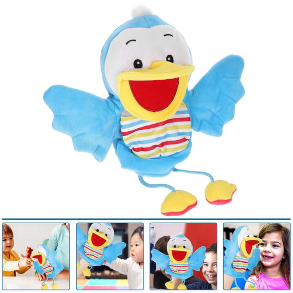 Cartoon Duck Hand Puppet Vivid Plush Interactive Toy Hand Puppet with Movable Mouth