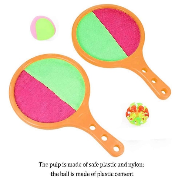 Orange Paddle Catch Ball Racket Set Sport Spel Leksaker Kast Set Disc Paddle Tennis Spel Sugpropp