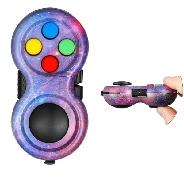 2 stk. Fidget Controller Pad, Bærbar Stressreducerende Spillekonsol Hånd Fidget Pad til at Reducere Stress og Angst