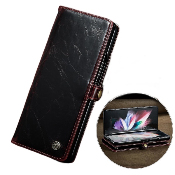 Plånboksfodral i mjukt PU-läder för Samsung Galaxy Z Fold 3