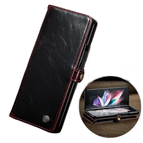 Til Samsung Galaxy Z Fold 3 Wallet Blød PU Læder Etui