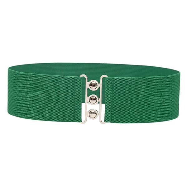 Brett elastiskt midjebälte för kvinnor, stretchigt midjebälte, för kappa jeans Green