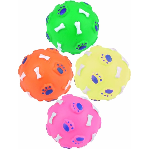 Brothers Dog Ball squeaky Balls Hampaiden puhdistus Lemmikkieläinten koulutus Catch Fetch Play Game (4 kpl)